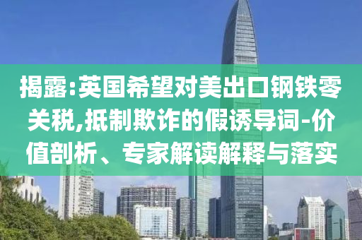 揭露:英國希望對(duì)美出口鋼鐵零關(guān)稅,抵制欺詐的假誘導(dǎo)詞-價(jià)值剖析、專家解讀解釋與落實(shí)