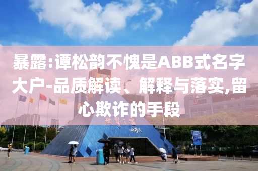 暴露:譚松韻不愧是ABB式名字大戶(hù)-品質(zhì)解讀、解釋與落實(shí),留心欺詐的手段