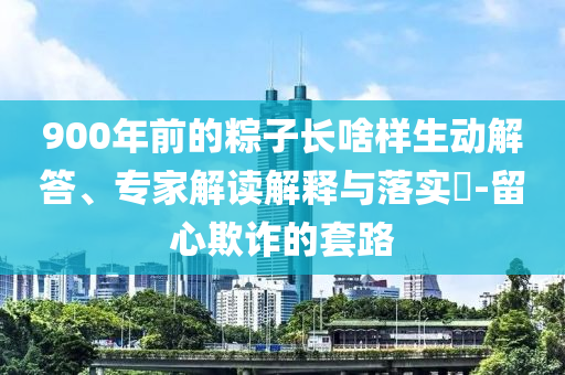 900年前的粽子長(zhǎng)啥樣生動(dòng)解答、專家解讀解釋與落實(shí)?-留心欺詐的套路