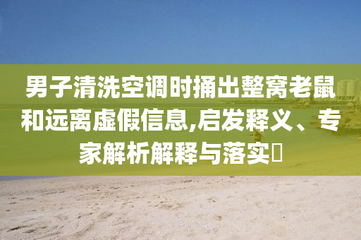 男子清洗空調(diào)時(shí)捅出整窩老鼠和遠(yuǎn)離虛假信息,啟發(fā)釋義、專家解析解釋與落實(shí)?