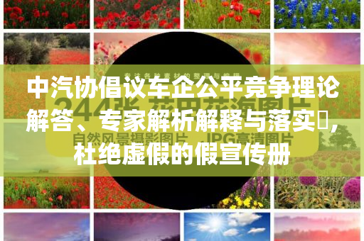 中汽協(xié)倡議車企公平競爭理論解答、專家解析解釋與落實?,杜絕虛假的假宣傳冊