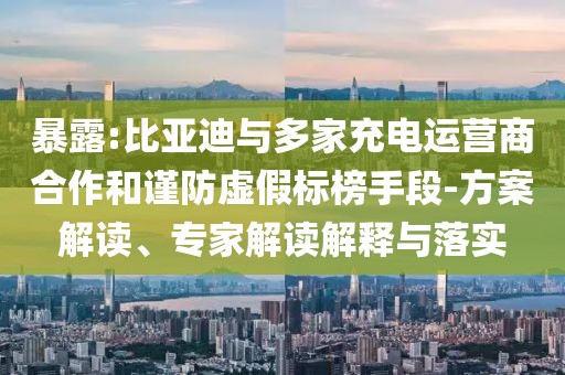 暴露:比亞迪與多家充電運(yùn)營(yíng)商合作和謹(jǐn)防虛假標(biāo)榜手段-方案解讀、專家解讀解釋與落實(shí)