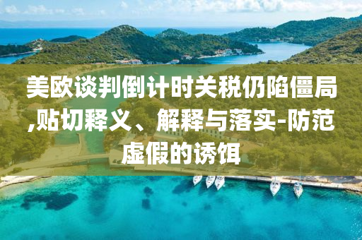 美歐談判倒計時關稅仍陷僵局,貼切釋義、解釋與落實-防范虛假的誘餌