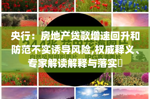 央行：房地產(chǎn)貸款增速回升和防范不實誘導(dǎo)風(fēng)險,權(quán)威釋義、專家解讀解釋與落實?