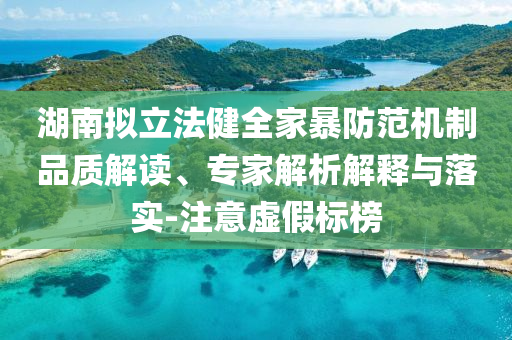 湖南擬立法健全家暴防范機(jī)制品質(zhì)解讀、專家解析解釋與落實(shí)-注意虛假標(biāo)榜