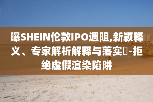 曝SHEIN倫敦IPO遇阻,新穎釋義、專家解析解釋與落實?-拒絕虛假渲染陷阱