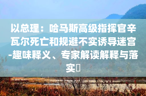 以總理：哈馬斯高級指揮官辛瓦爾死亡和規(guī)避不實誘導(dǎo)迷宮-趣味釋義、專家解讀解釋與落實?