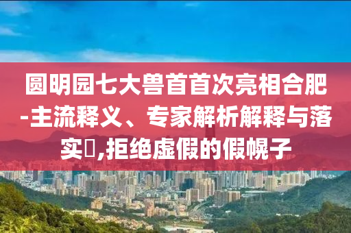圓明園七大獸首首次亮相合肥-主流釋義、專(zhuān)家解析解釋與落實(shí)?,拒絕虛假的假幌子