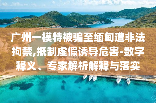 廣州一模特被騙至緬甸遭非法拘禁,抵制虛假誘導危害-數(shù)字釋義、專家解析解釋與落實