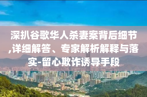 深扒谷歌華人殺妻案背后細節(jié),詳細解答、專家解析解釋與落實-留心欺詐誘導手段