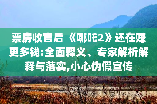 票房收官后 《哪吒2》還在賺更多錢:全面釋義、專家解析解釋與落實,小心偽假宣傳