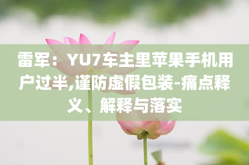 雷軍：YU7車主里蘋果手機(jī)用戶過半,謹(jǐn)防虛假包裝-痛點(diǎn)釋義、解釋與落實(shí)