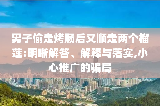男子偷走烤腸后又順走兩個(gè)榴蓮:明晰解答、解釋與落實(shí),小心推廣的騙局