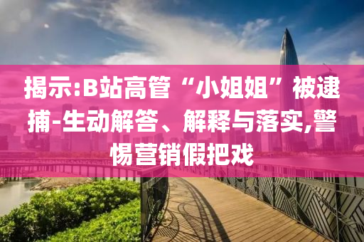 揭示:B站高管“小姐姐”被逮捕-生動(dòng)解答、解釋與落實(shí),警惕營(yíng)銷假把戲