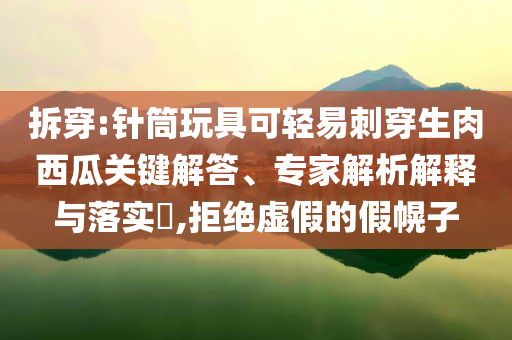 拆穿:針筒玩具可輕易刺穿生肉西瓜關(guān)鍵解答、專家解析解釋與落實(shí)?,拒絕虛假的假幌子