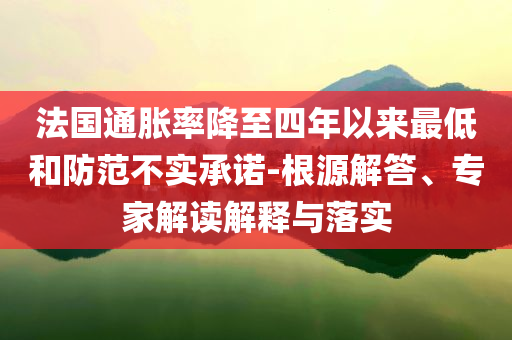 法國通脹率降至四年以來最低和防范不實(shí)承諾-根源解答、專家解讀解釋與落實(shí)