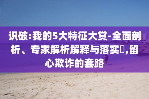 識破:我的5大特征大賞-全面剖析、專家解析解釋與落實(shí)?,留心欺詐的套路