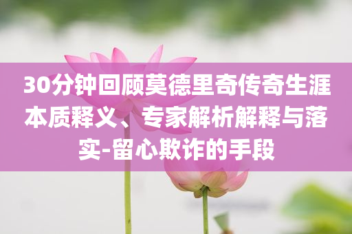 30分鐘回顧莫德里奇?zhèn)髌嫔谋举|(zhì)釋義、專(zhuān)家解析解釋與落實(shí)-留心欺詐的手段