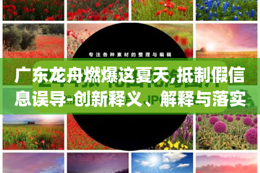 廣東龍舟燃爆這夏天,抵制假信息誤導(dǎo)-創(chuàng)新釋義、解釋與落實(shí)