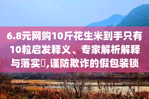 6.8元網(wǎng)購10斤花生米到手只有10粒啟發(fā)釋義、專家解析解釋與落實?,謹防欺詐的假包裝鎖