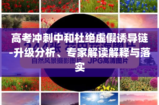 高考沖刺中和杜絕虛假誘導(dǎo)鏈-升級(jí)分析、專(zhuān)家解讀解釋與落實(shí)