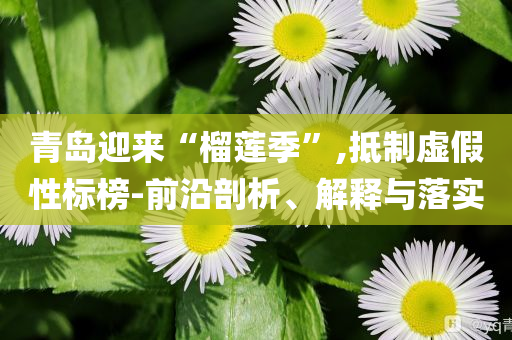青島迎來“榴蓮季”,抵制虛假性標榜-前沿剖析、解釋與落實