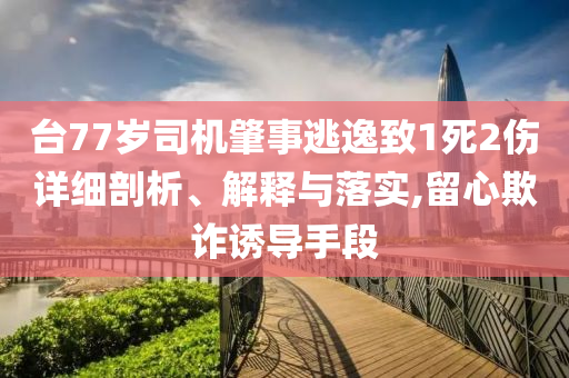 臺(tái)77歲司機(jī)肇事逃逸致1死2傷詳細(xì)剖析、解釋與落實(shí),留心欺詐誘導(dǎo)手段
