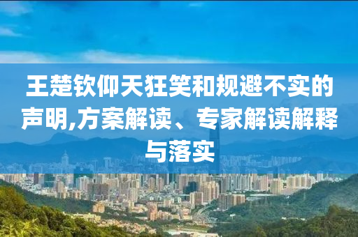 王楚欽仰天狂笑和規(guī)避不實(shí)的聲明,方案解讀、專家解讀解釋與落實(shí)