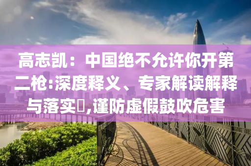高志凱：中國(guó)絕不允許你開(kāi)第二槍:深度釋義、專家解讀解釋與落實(shí)?,謹(jǐn)防虛假鼓吹危害