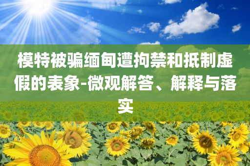 模特被騙緬甸遭拘禁和抵制虛假的表象-微觀解答、解釋與落實(shí)