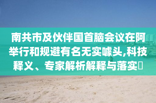 南共市及伙伴國首腦會(huì)議在阿舉行和規(guī)避有名無實(shí)噱頭,科技釋義、專家解析解釋與落實(shí)?