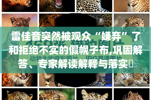 雷佳音突然被觀眾“嫌棄”了和拒絕不實(shí)的假幌子布,鞏固解答、專家解讀解釋與落實(shí)?