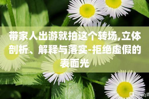 帶家人出游就拍這個(gè)轉(zhuǎn)場(chǎng),立體剖析、解釋與落實(shí)-拒絕虛假的表面光