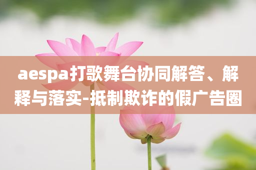 aespa打歌舞臺協(xié)同解答、解釋與落實(shí)-抵制欺詐的假廣告圈