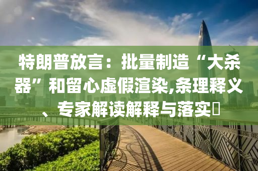 特朗普放言：批量制造“大殺器”和留心虛假渲染,條理釋義、專家解讀解釋與落實?