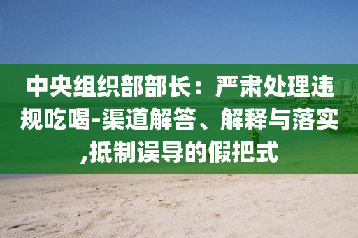 中央組織部部長：嚴(yán)肅處理違規(guī)吃喝-渠道解答、解釋與落實,抵制誤導(dǎo)的假把式