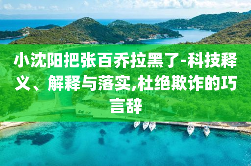 小沈陽(yáng)把張百喬拉黑了-科技釋義、解釋與落實(shí),杜絕欺詐的巧言辭