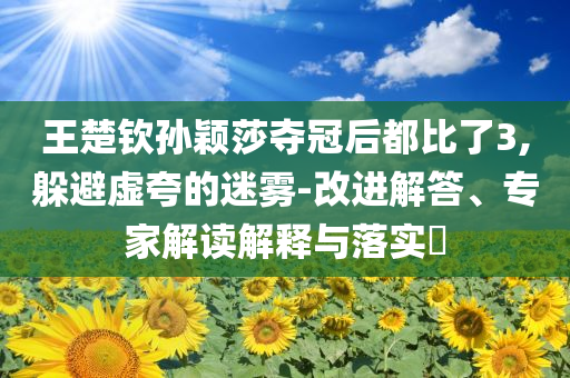 王楚欽孫穎莎奪冠后都比了3,躲避虛夸的迷霧-改進(jìn)解答、專家解讀解釋與落實(shí)?