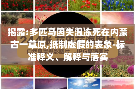 揭露:多匹馬因失溫凍死在內(nèi)蒙古一草原,抵制虛假的表象-標準釋義、解釋與落實