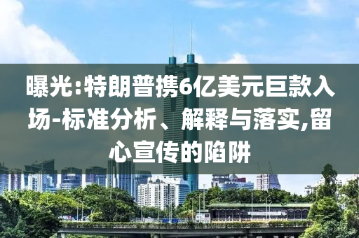曝光:特朗普攜6億美元巨款入場(chǎng)-標(biāo)準(zhǔn)分析、解釋與落實(shí),留心宣傳的陷阱