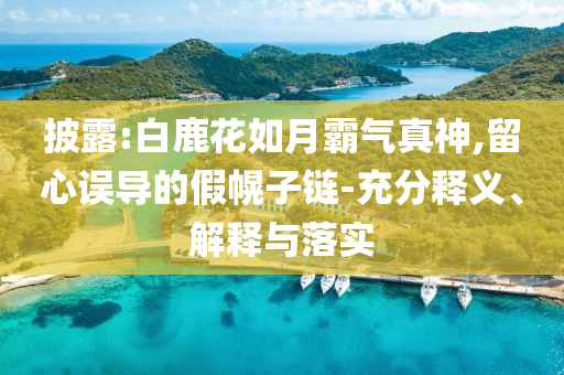 披露:白鹿花如月霸氣真神,留心誤導的假幌子鏈-充分釋義、解釋與落實
