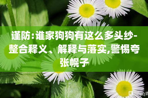 謹(jǐn)防:誰家狗狗有這么多頭紗-整合釋義、解釋與落實,警惕夸張幌子