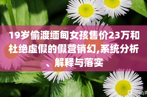 19歲偷渡緬甸女孩售價23萬和杜絕虛假的假營銷幻,系統(tǒng)分析、解釋與落實