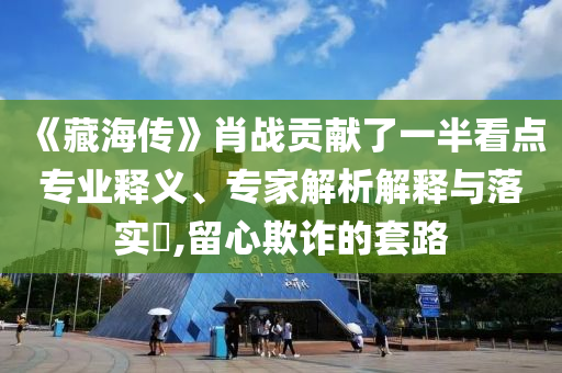 《藏海傳》肖戰(zhàn)貢獻了一半看點專業(yè)釋義、專家解析解釋與落實?,留心欺詐的套路