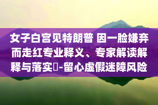 女子白宮見(jiàn)特朗普 因一臉嫌棄而走紅專(zhuān)業(yè)釋義、專(zhuān)家解讀解釋與落實(shí)?-留心虛假迷障風(fēng)險(xiǎn)
