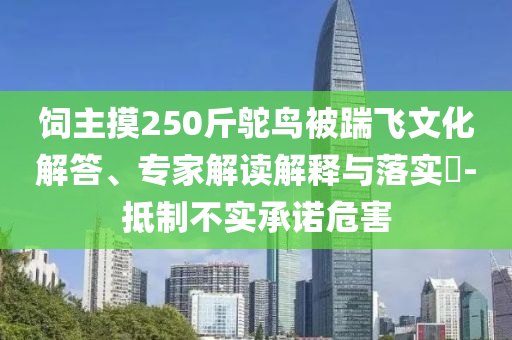 飼主摸250斤鴕鳥被踹飛文化解答、專家解讀解釋與落實(shí)?-抵制不實(shí)承諾危害