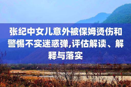 張紀(jì)中女兒意外被保姆燙傷和警惕不實(shí)迷惑彈,評(píng)估解讀、解釋與落實(shí)