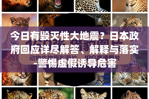 今日有毀滅性大地震？日本政府回應(yīng)詳盡解答、解釋與落實(shí)-警惕虛假誘導(dǎo)危害