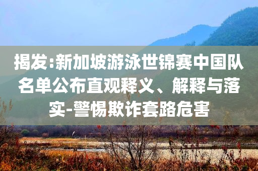 揭發(fā):新加坡游泳世錦賽中國隊(duì)名單公布直觀釋義、解釋與落實(shí)-警惕欺詐套路危害