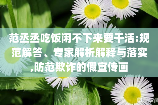 范丞丞吃飯閑不下來要干活:規(guī)范解答、專家解析解釋與落實(shí),防范欺詐的假宣傳畫